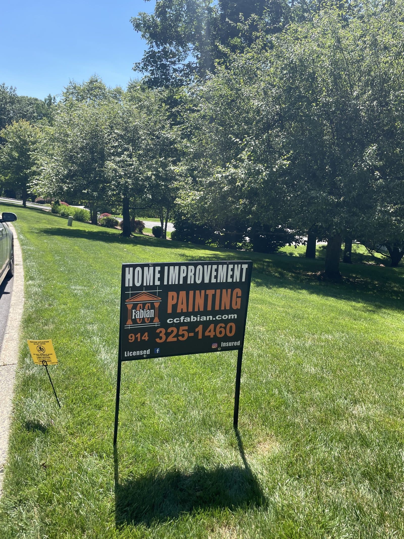 Lawn with equipment
