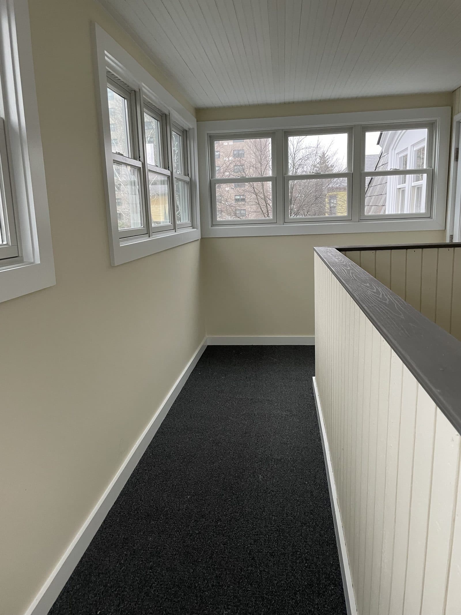 Bright room corner with windows