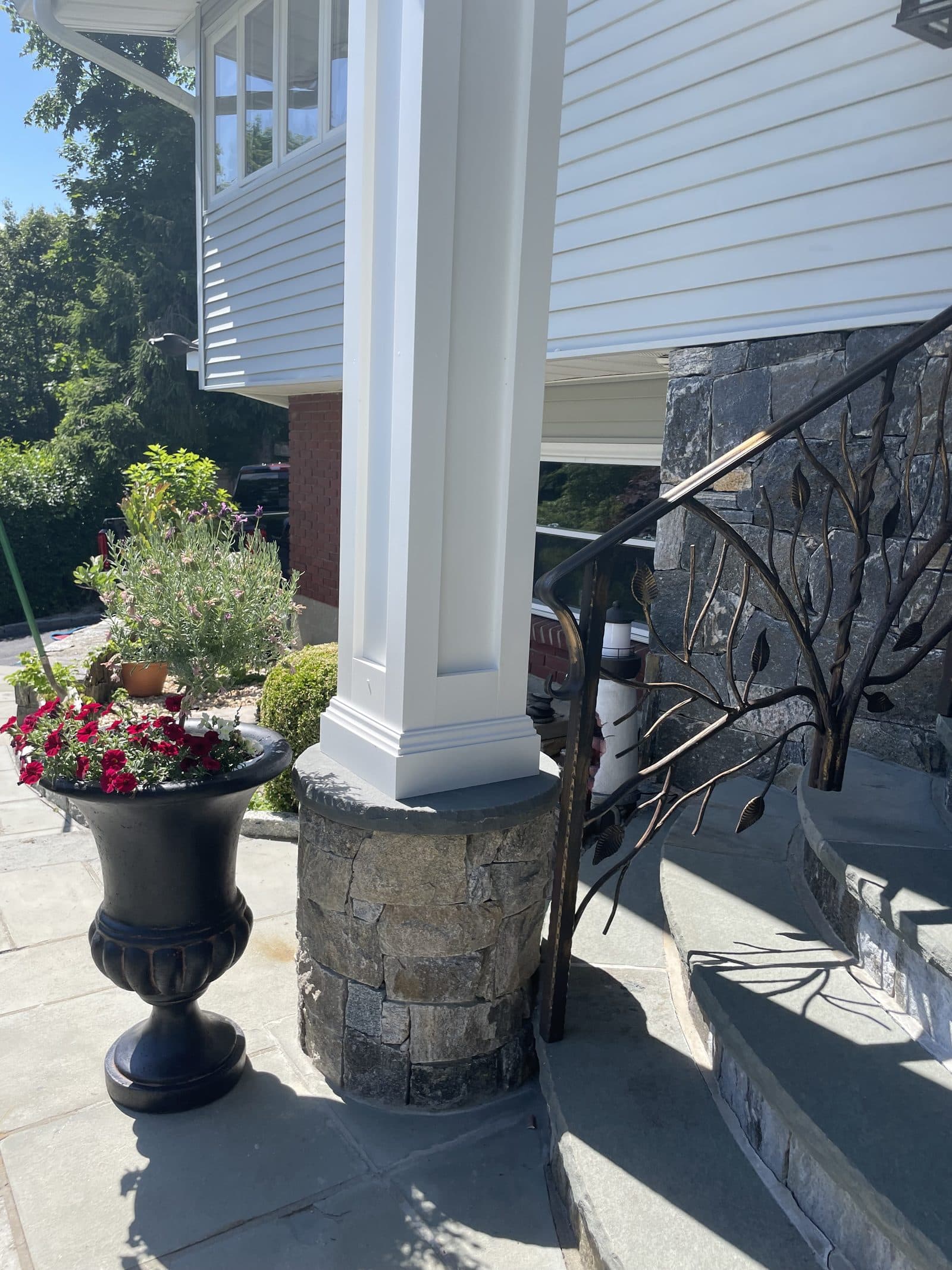 Stone walkway and house entrance