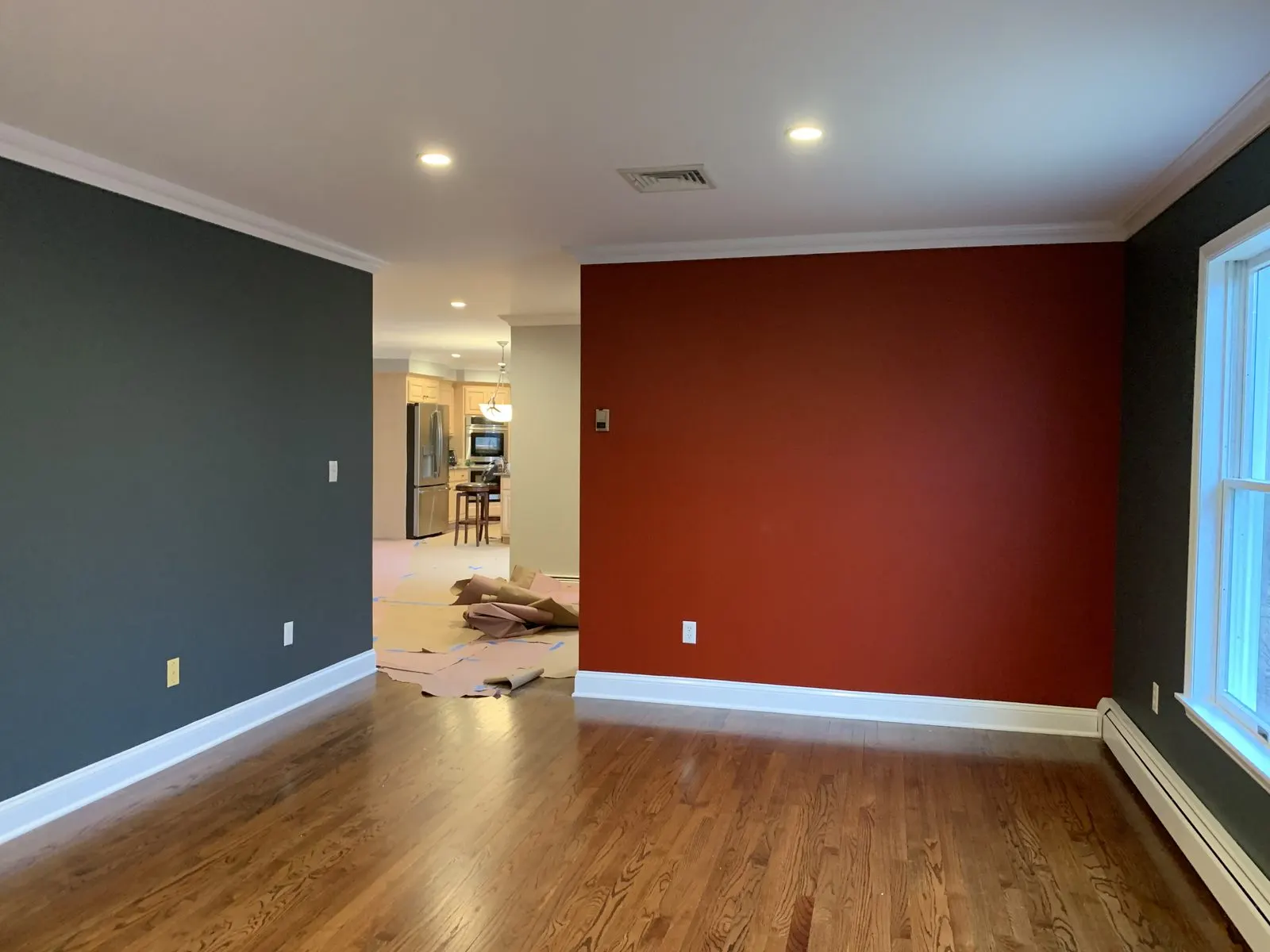 Freshly painted gray interior in Westchester County, NY