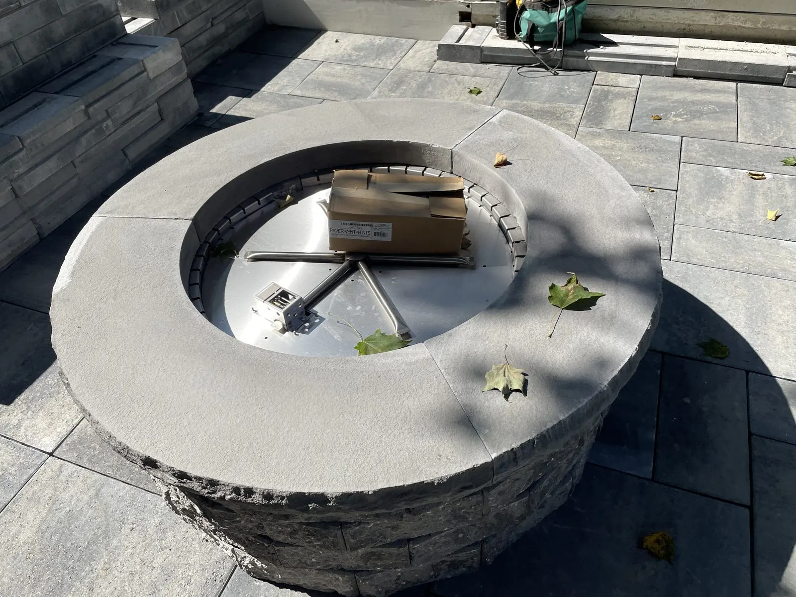 Masonry contractor — custom stone fire pit in Putnam County, NY