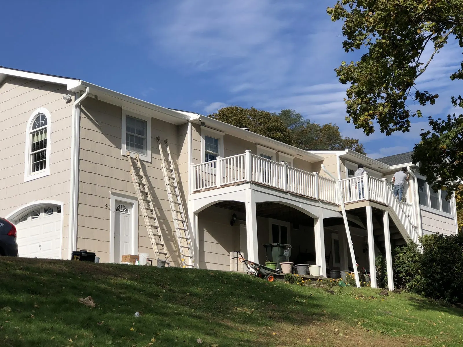 Two-story home exterior repaint in Carmel, NY