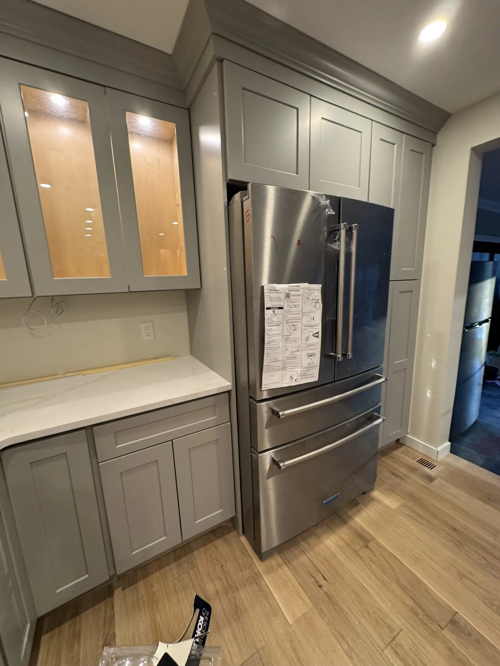 Gray shaker cabinet painting in Westchester County, NY
