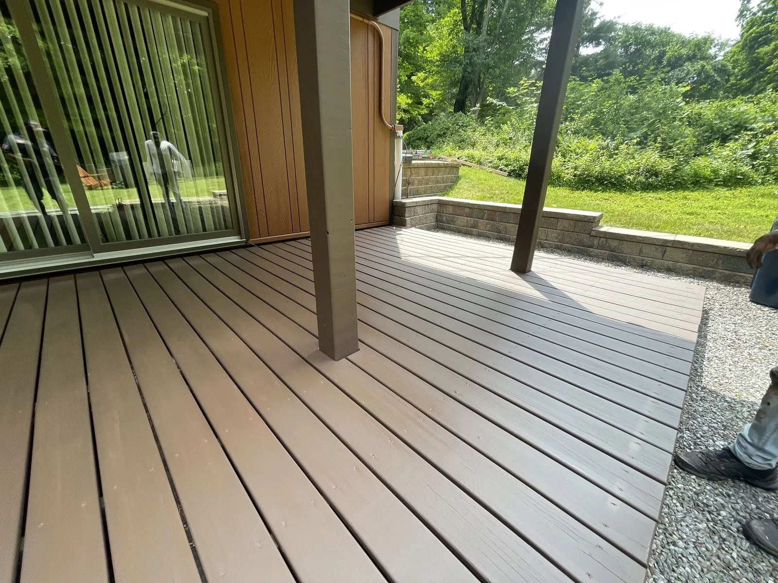 New composite deck with a scenic view in Westchester County, NY