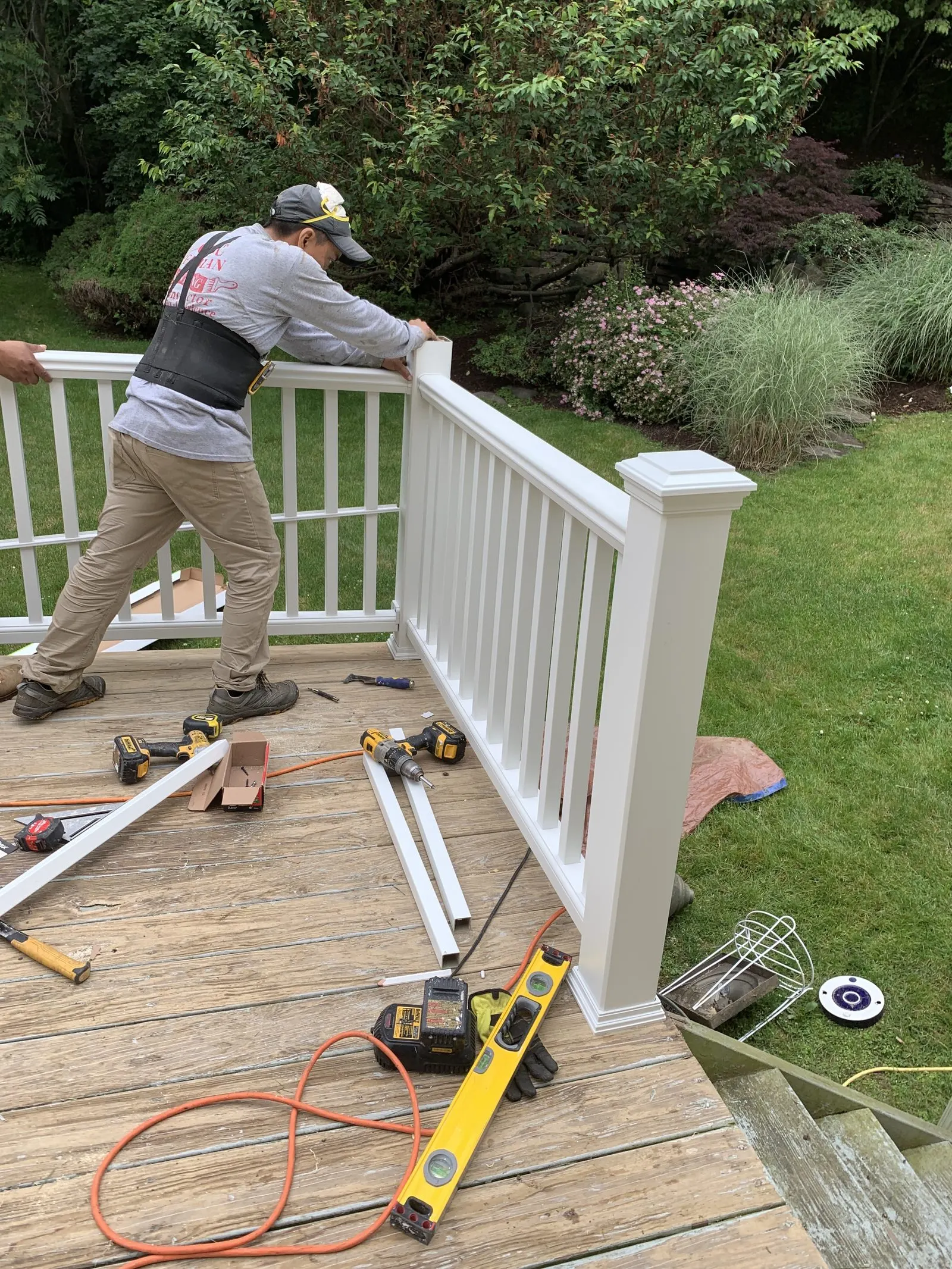 Custom deck under construction in Somers, NY