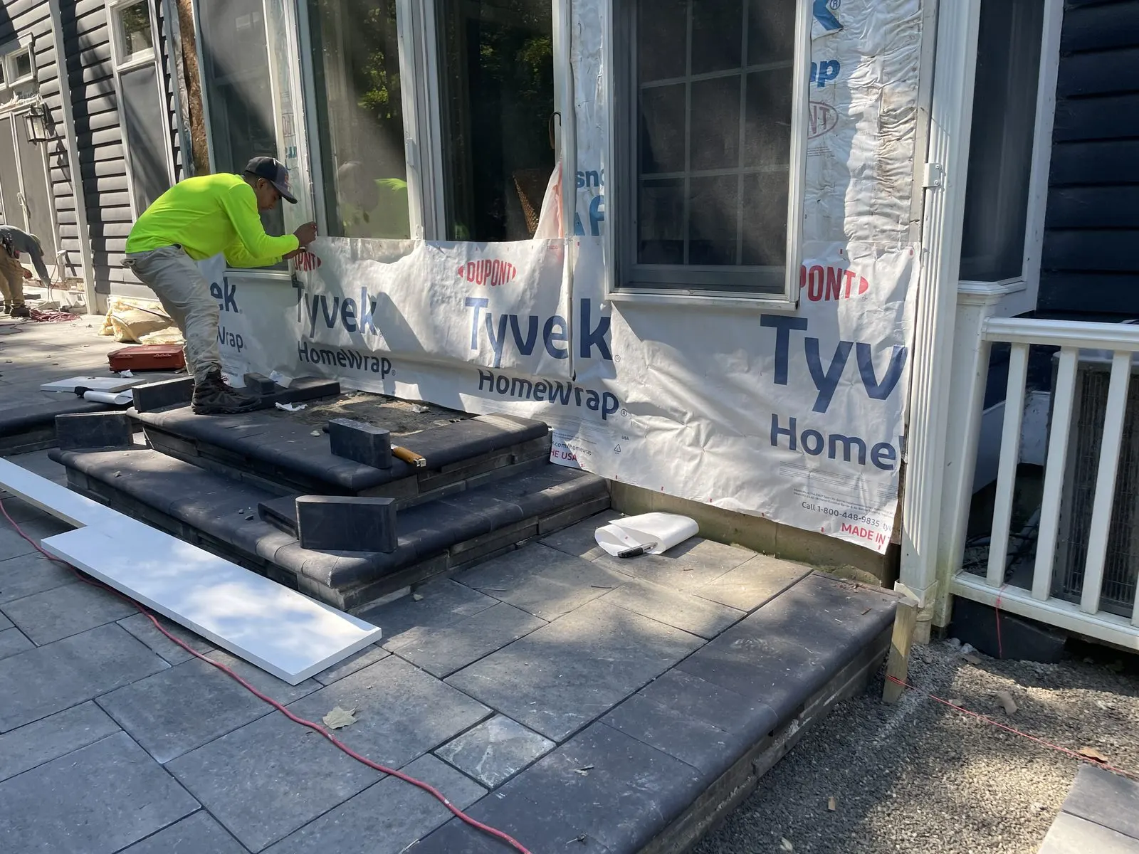Siding installation in progress, house-wrap stage in Mahopac, NY