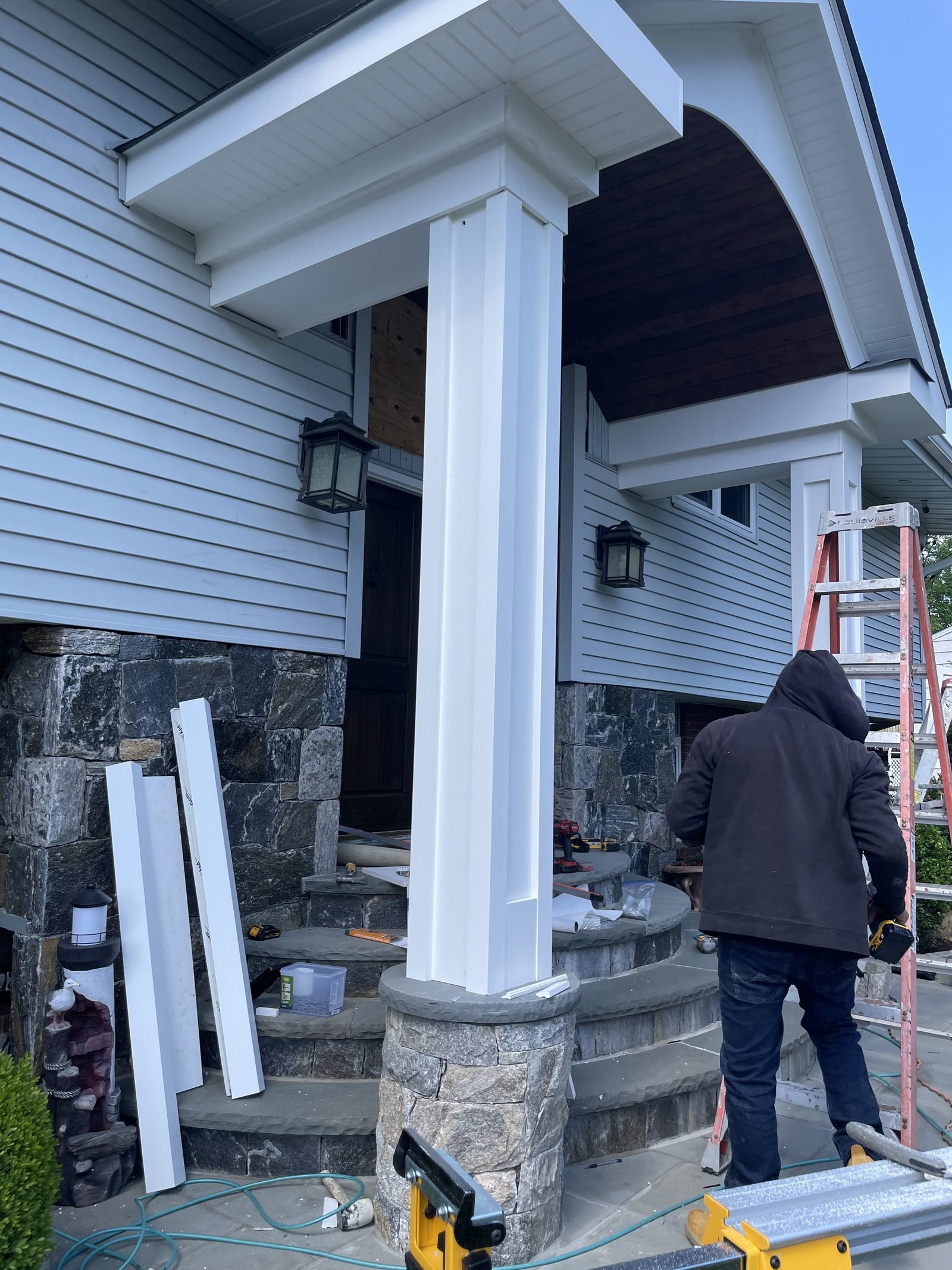 Building a columned front portico